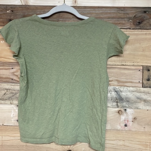 American Eagle Outfitters size XXS Green Flutter Sleeve Soft Relaxed Fit T-shirt - Picture 6 of 6